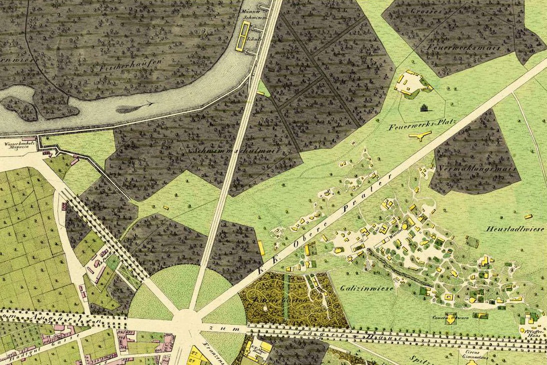 Ausführliche alte Karte von Heidelberg, Deutschland, mit einem Fluss, Straßen, Gebäuden und anderen Stadtmerkmalen.