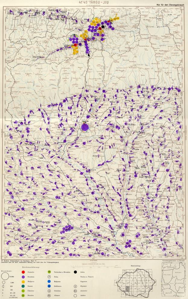 Eine Deutschlandkarte mit farblich kodierten Regionen, die die Bevölkerungsdichte von niedrig bis hoch anzeigen.