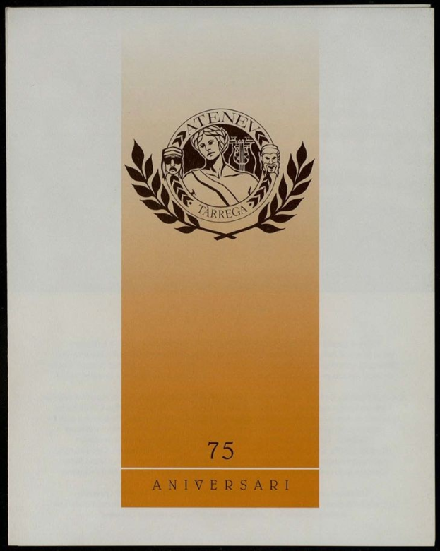 Plakat mit schwarzem Rand, Logo und Text zum 75-jährigen Jubiläum der Firma.