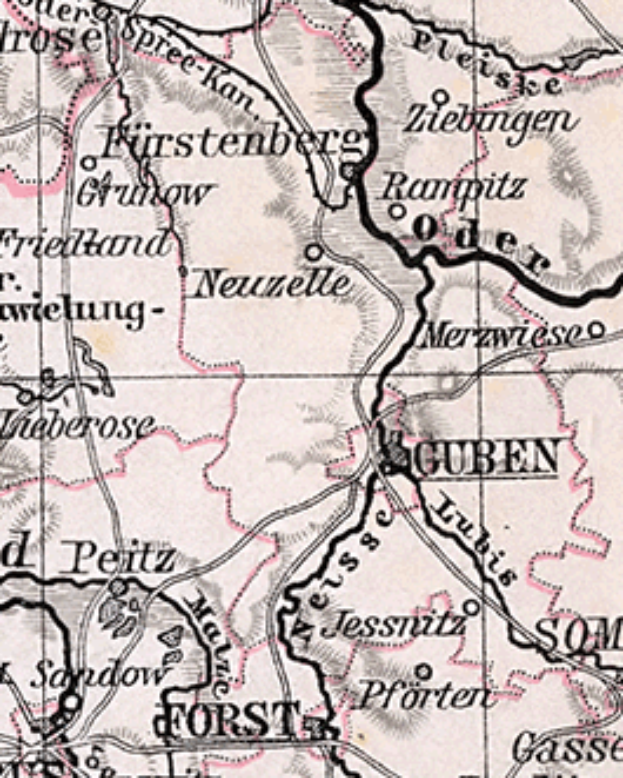 Ein detaillierter alter Stadtplan von Stuttgart, Deutschland, der Straßen, Gebäude, Sehenswürdigkeiten und Text enthält, der Informationen über die Bevölkerung, Straßen und Sehenswürdigkeiten der Stadt bereitstellt.