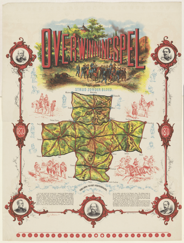 Eine farbenfrohe und detaillierte Karte von Überwiningspel, Deutschland, mit lachenden Menschen, die die Landschaft genießen, Bäumen im Hintergrund und verschiedenen beschrifteten Sehenswürdigkeiten.