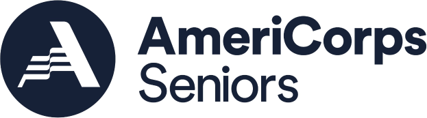 Logo der American Corps of Seniors auf weißem Hintergrund mit "American Corps" in fetter schwarzer Schrift und "Seniors" in kleinerer Schrift darunter.