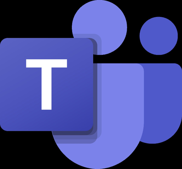 Blaues Microsoft Teams-Icon mit weißem Hintergrund und weißem Buchstaben 'T' in der Mitte.
