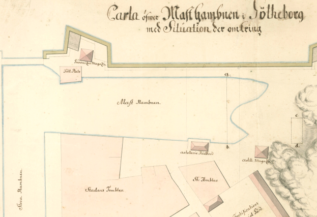 Eine detaillierte Karte von Stuttgart, Deutschland, die Straßen, Gebäude und Sehenswürdigkeiten mit Textanmerkungen zeigt.