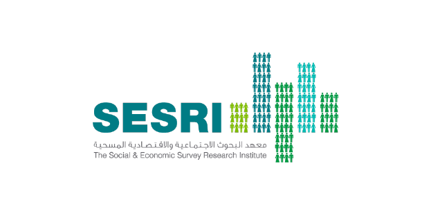 Das Logo des Social & Economic Survey Research Institute (SESRI) zeigt Text und einige Personen auf einem weißen Hintergrund.